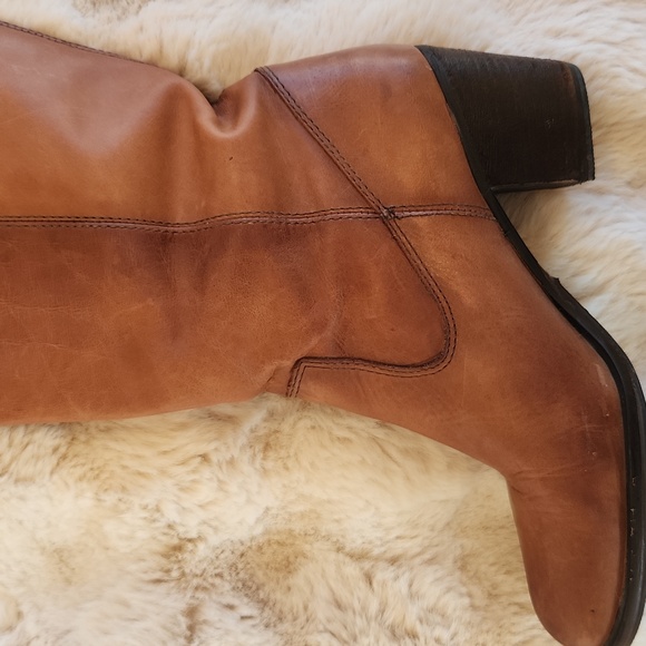 Vince Camuto knee high leather riding boots in camel - Picture 8 of 15